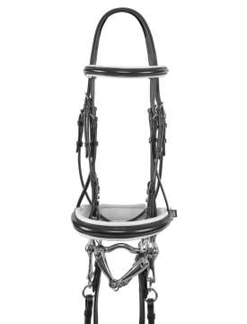 BRIGLIA DA DRESSAGE CON PROFILO BIANCO-10749