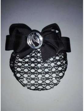 RETE PER CAPELLI CON FIOCCO E STRASS-11159