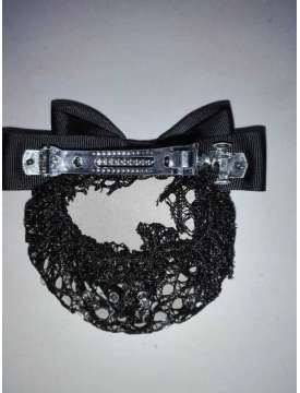 RETE PER CAPELLI CON FIOCCO E STRASS-11160