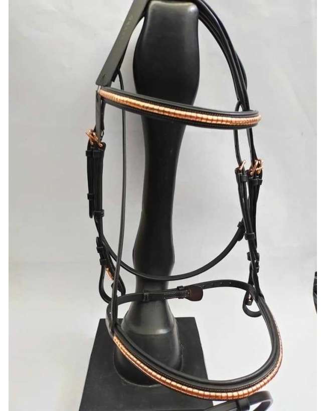 BRIGLIA EQUESTRO CON RIPORTI ROSE/GOLD RAMATI