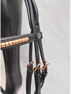 BRIGLIA EQUESTRO CON RIPORTI ROSE/GOLD RAMATI-12070