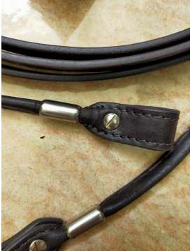 BRIGLIA WESTERN CON BOCCOLE IN METALLO CUOIO TUBOLARE CON REDINI-12121