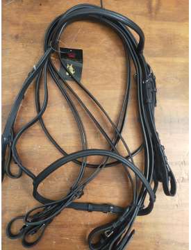 BRIGLIA DA DRESSAGE ECONOMICA CUOIO-12441