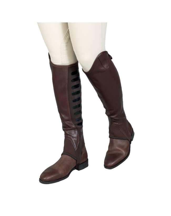 ghette equitazione in pelle con grip antiscivolo