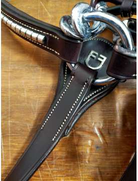 PETTORALE EQUESTRO CUOIO CLINCHER ARGENTO-12813