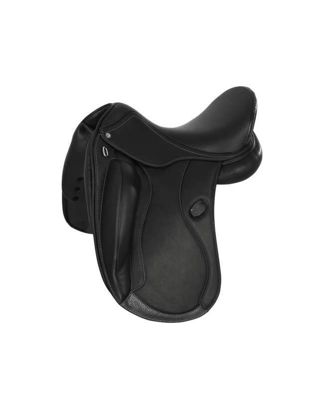 SELLA DA DRESSAGE MODELLO MONTEGNA IN CUOIO CON DOPPIATURA E SELLA DA DRESSAGE ACAVALLO MANTEGNA