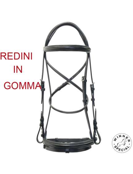 BRIGLIA IN CUOIO MORBIDO CON REDINI GOMMA