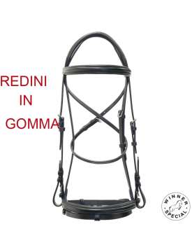 BRIGLIA IN CUOIO MORBIDO CON REDINI GOMMA-13617