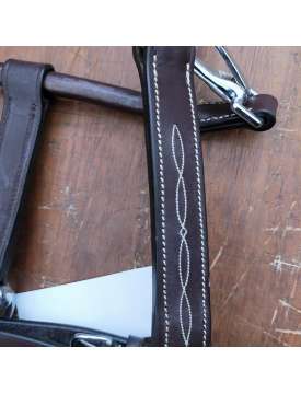 CAVEZZA IN CUOIO CON FIBBIE INOX E RICAMI MODELLO SARTORE TOP LINE-14367