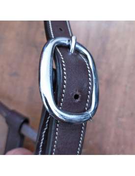 CAVEZZA IN CUOIO CON FIBBIE INOX E RICAMI MODELLO SARTORE TOP LINE-14368