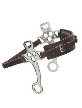HACKAMORE INOX CON PROTEZIONE CUOIO-14401