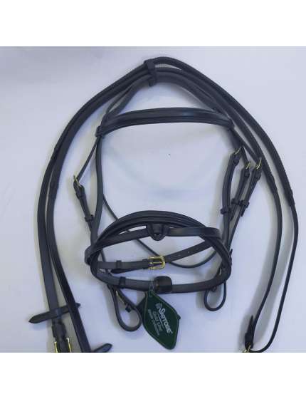 BRIGLIA IN CUOIO SEDGWICK INGLESE FIBBIE OTTONE