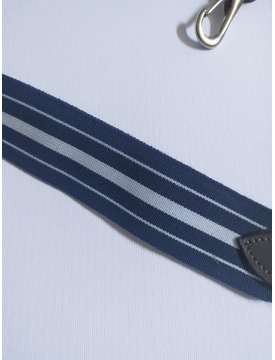 PETTORALE INGLESE IN CUOIO CON ELASTICO BLU/BIANCO-15867