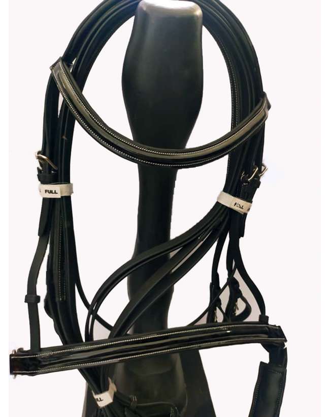 BRIGLIA DA DRESSAGE VERNICE NERA