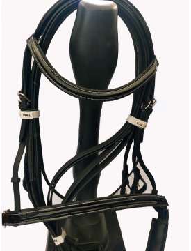 BRIGLIA DA DRESSAGE RIPORTI IN VERNICE NERA-15960