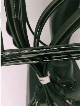 BRIGLIA DA DRESSAGE RIPORTI IN VERNICE NERA-15961