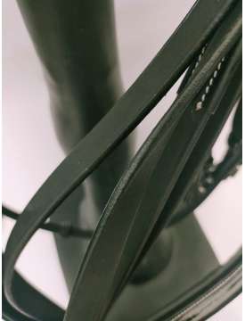 BRIGLIA DA DRESSAGE RIPORTI IN VERNICE NERA-15966