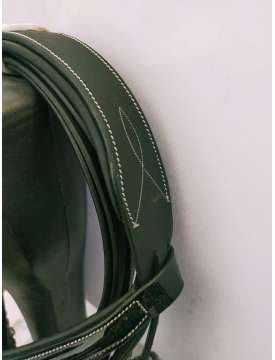 BRIGLIA DA DRESSAGE RIPORTI IN VERNICE NERA-15967