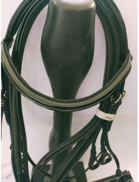 BRIGLIA DA DRESSAGE RIPORTI IN VERNICE NERA-15968