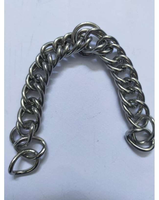 BARBOZZALE INGLESE A MAGLIE STRETTE IN ACCIAIO INOX. MISUR BARBOZZALE INGLESE IN ACCIAIO INOX