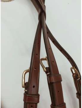 BRIGLIA INGLESE CUOIO FRONTALINO CATENELLA-17651