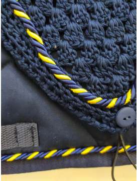 SOTTOSELLA E CUFFIA LUNGA BLU CORDA BLU/ORO-18224