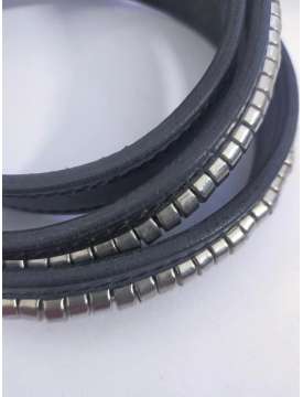 CINTURA IN CUOIO CON BORCHIE ARGENTO-18398
