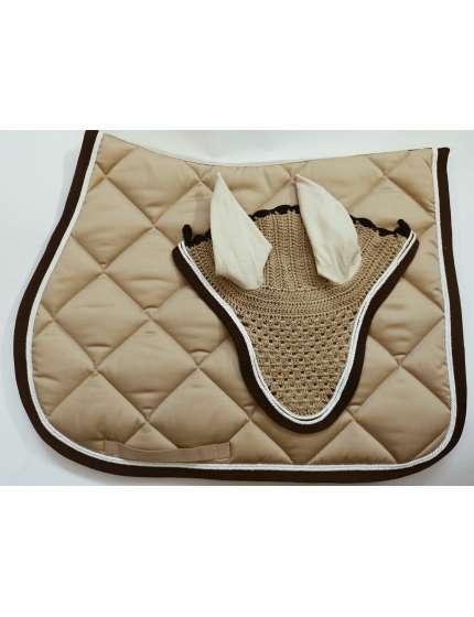 SOTTOSELLA CON CUFFIA BEIGE BORDO MARRONE
