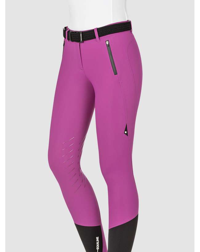 PANTALONI EQUILINE VIOLA GRIP DONNA