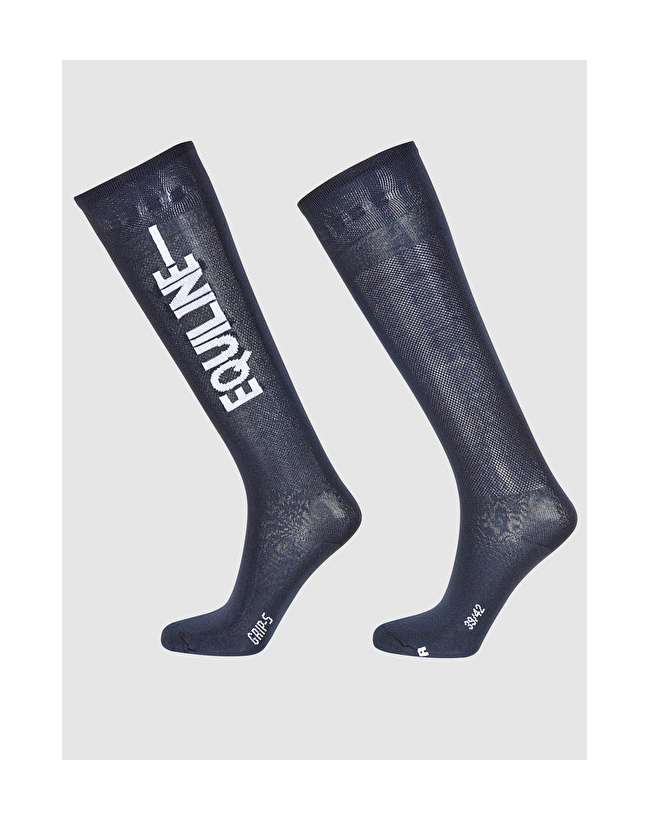 CALZE EQUILINE BLU NERE GRIP