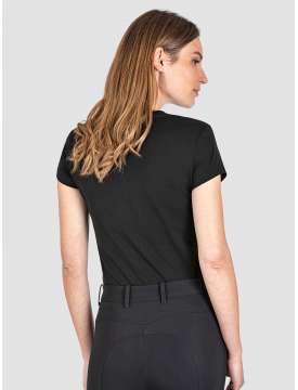 T-SHIRT EQUILINE DONNA NERA GLITTER-18914