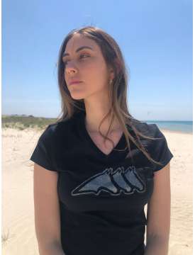 T-SHIRT EQUILINE DONNA NERA GLITTER-18916