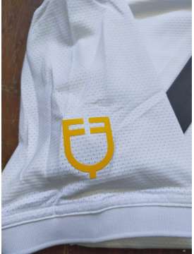POLO UOMO EQUESTRO ZIP CORTA BIANCA E BEIGE-19083