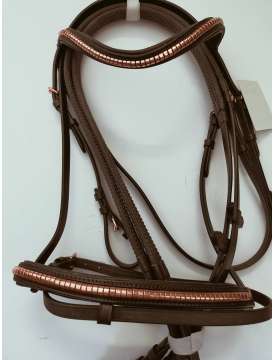 BRIGLIA INGLESE CUOIO REDINI DECORO ROSA GOLD-19574