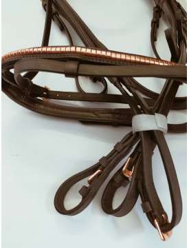 BRIGLIA INGLESE CUOIO REDINI DECORO ROSA GOLD-19578