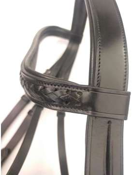 BRIGLIA DA DRESSAGE CON INTRECCIO IN CUOIO-19674