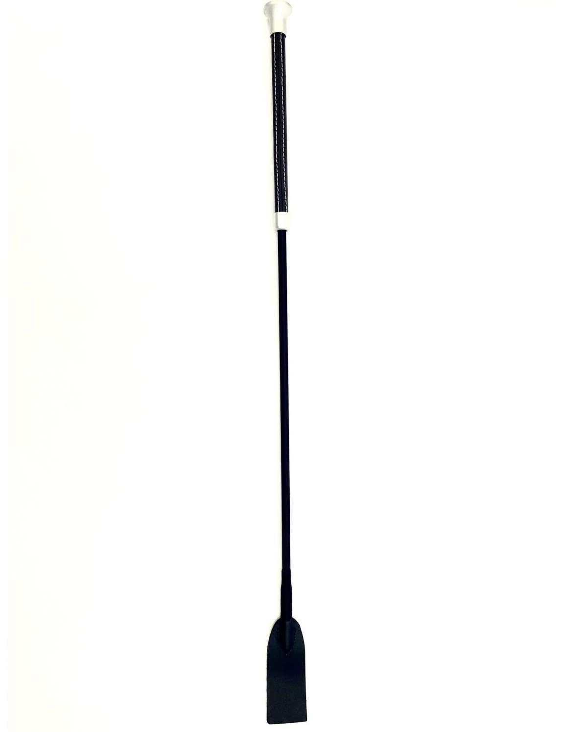 Fleck Frustino Da Equitazione Triple De Luxe - Manico Triplo, 130 Cm, Nero, Con Linguetta In Pelle