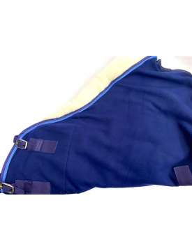 COPERTA IN PILE CON COLLO IN PELLICCIA-20599
