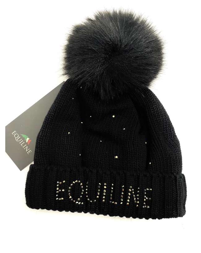 BERRETTO EQUILINE NERO CON STRASS