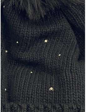 BERRETTO EQUILINE NERO CON STRASS-21125