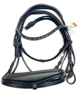 BRIGLIA INGLESE CON STRASS E CAPEZZINO IMBOTTITO-21268