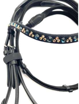 BRIGLIA INGLESE CON STRASS E CAPEZZINO IMBOTTITO-21269