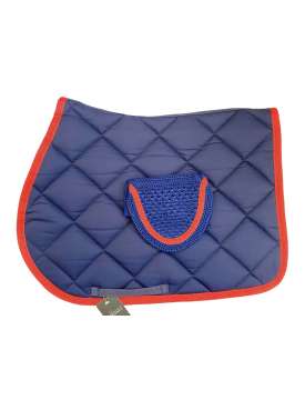 SOTTOSELLA E CUFFIA BLU BORDO ROSSO-22062