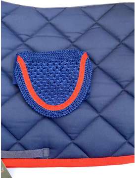 SOTTOSELLA E CUFFIA BLU BORDO ROSSO-22063