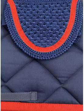 SOTTOSELLA E CUFFIA BLU BORDO ROSSO-22064