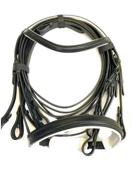 BRIGLIA DRESSAGE CUOIO CON FODERA IN PELLE BIANCA-22153