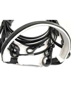 BRIGLIA DRESSAGE CUOIO CON FODERA IN PELLE BIANCA-22154
