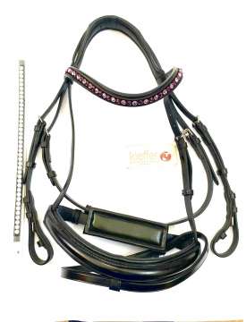 TESTIERA KIEFFER CUOIO NERO CON DOPPIO FRONTALINO-22512