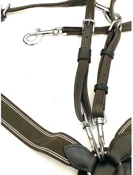PETTORALE INGLESE IN CUOIO CON ELASTICO UKE-22745