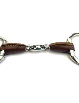FILETTO PER CAVALLO OLIVA TRE PEZZI RIVESTITO IN PELLE-23048